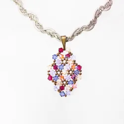 Pendant 45cm - Terence Rhombus S-Khaki Braid - Pendant 45cm - Laiton bronze